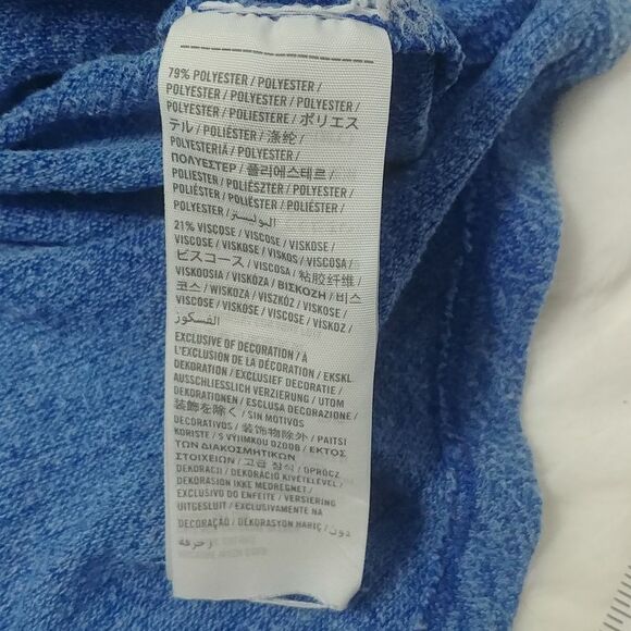 Abercrombie & Fitch M Blue Short Rolled Sleeve Low Back Top - Picture 8 of 9